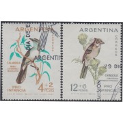 Argentina 663/64 1962 pájaros bird fauna Sobretasa Pro-infancia usados