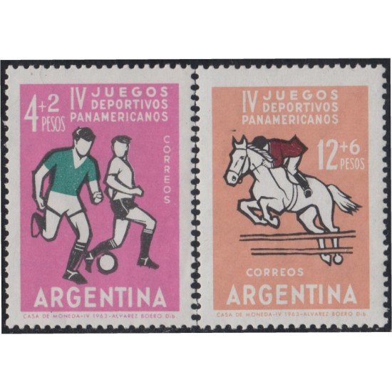 Argentina 671/72 1963 IV Juegos deportivos Panamericanos en Sao Paulo MH Argentina 671/72 1963 IV Juegos deportivos Panamericanos en Sao Paulo MH