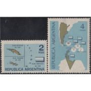 Argentina 682/683 1964 Mapa de Islas y Territorio Antártico de Argentina MH