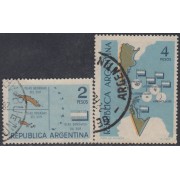 Argentina 682/83 1964 Mapa de Islas y Territorio Antártico de Argentina usados