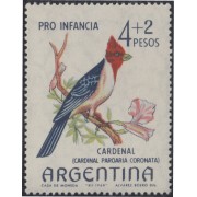 Argentina 699 1965 pájaros bird fauna Sobretasa Pro-infancia MH