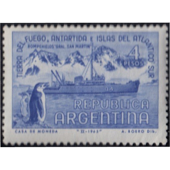 Argentina 700 1965 Tierra de Fuegopinguino fauna MH Argentina 700 1965 Tierra de Fuegopinguino fauna MH