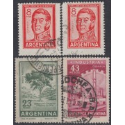 Argentina 705/08 1965 Serie Corriente. Tipos de 1954/62 usados