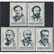 Argentina 763/767 1966 Escritores (II) Ascasubi Cané Rafael Obligado MH
