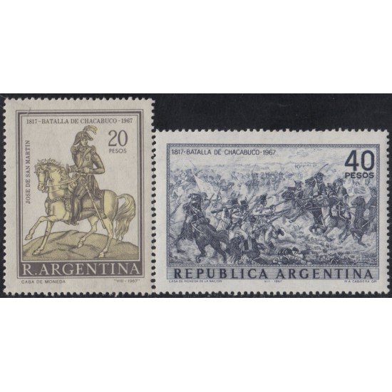 Argentina 797/98 1967 150 Años de la Batalla de Chacabuco MH Argentina 797/98 1967 150 Años de la Batalla de Chacabuco MH