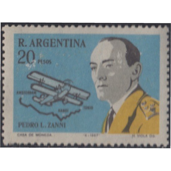Argentina 800 1967 Pedro L. Zanni. Aviador MH Argentina 800 1967 Pedro L. Zanni. Aviador MH