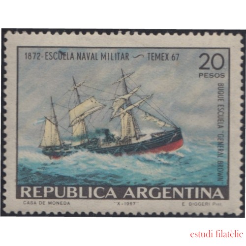 Argentina 801 1967 Exp.Filatélica temática y 95 Años de la Escuela Naval MH