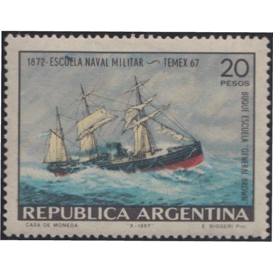 Argentina 801 1967 Exp.Filatélica temática y 95 Años de la Escuela Naval MH Argentina 801 1967 Exp.Filatélica temática y 95 Años de la Escuela Naval MH
