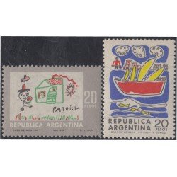 Argentina 818/19 1968 Dibujos infantiles MH Argentina 818/19 1968 Dibujos infantiles MH