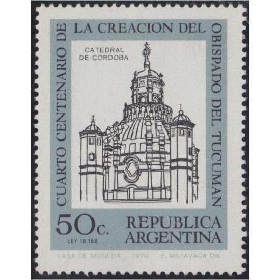 Argentina 874 1970 IV Centenario de la Diócesis de Tucuman MH Argentina 874 1970 IV Centenario de la Diócesis de Tucuman MH