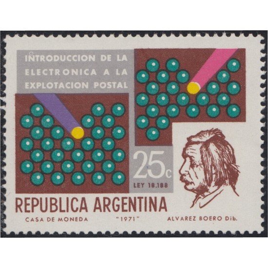 Argentina 882 1971 Introducción de la electrónica a la Explotación postal MH Argentina 882 1971 Introducción de la electrónica a la Explotación postal MH