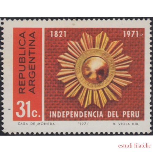 Argentina 901 1971 150 Años de la independencia del Perú MH