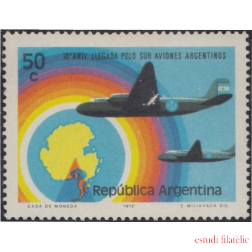 Argentina 940 1973 10 Años de la Expedición Aérea al Polo Sur MH