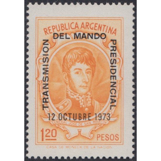 Argentina 957 1973 Transmisión del mandato presidencial. Sobrecargado MH