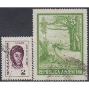 Argentina 991/92 1974/75 Serie Corriente. Papel glace usados