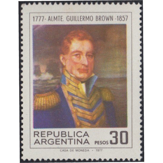 Argentina 1103 1977 200 Años del Nacimiento de Guillermo Brown MNH Argentina 1103 1977 200 Años del Nacimiento de Guillermo Brown MNH