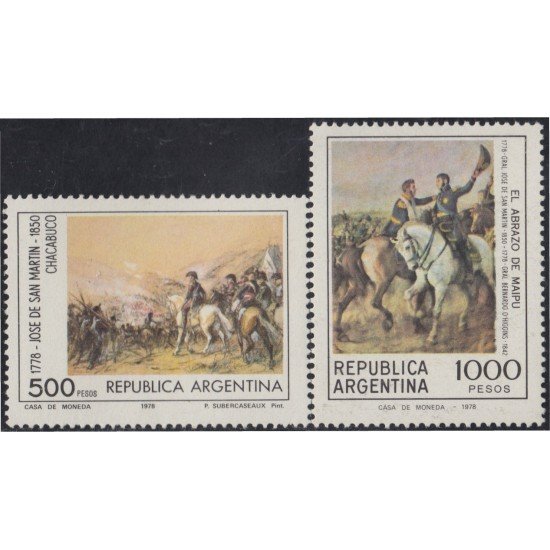 Argentina 1158/59 1978/79 200 Aniversario del Gral. San Martín MNH Argentina 1158/59 1978/79 200 Aniversario del Gral. San Martín MNH
