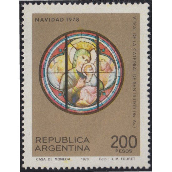 Argentina 1160 1979 Navidad Christmas Vitral de Catedral de San Isidro MNH Argentina 1160 1979 Navidad Christmas Vitral de Catedral de San Isidro MNH