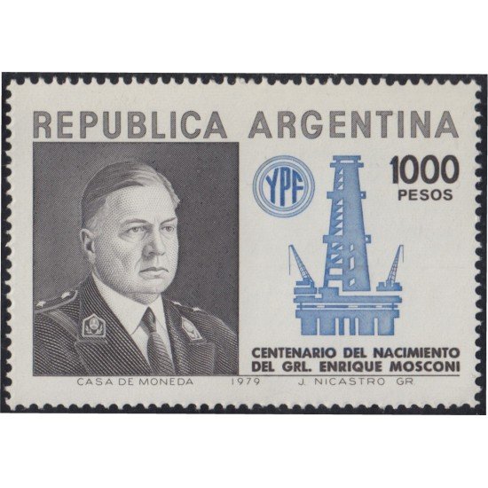 Argentina 1207 1979 Centenario del nacimiento Gral. Enrique Mosconi MNH Argentina 1207 1979 Centenario del nacimiento Gral. Enrique Mosconi MNH