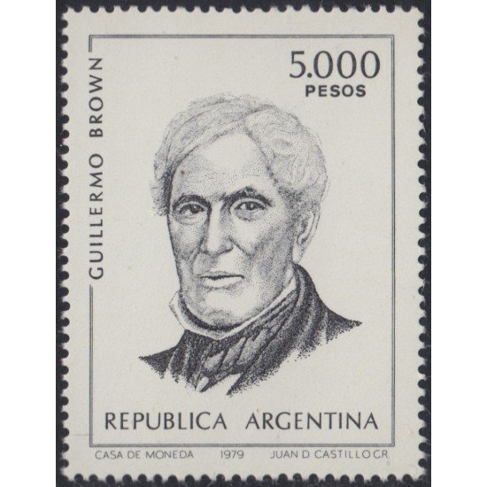 Argentina 1212 1980 Personalidades Almirante Guillermo Brown MNH Argentina 1212 1980 Personalidades Almirante Guillermo Brown MNH
