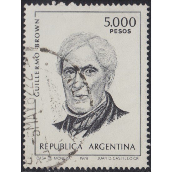 Argentina 1212 1980 Personalidades Almirante Guillermo Brown usado Argentina 1212 1980 Personalidades Almirante Guillermo Brown usado