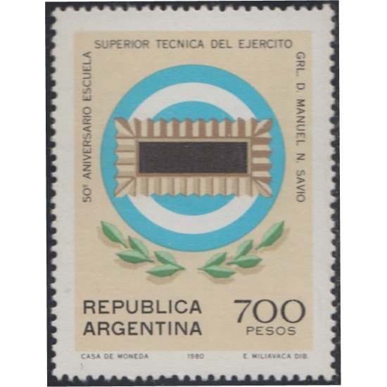 Argentina 1232 1980 50º Aniversario Escuela Gral D. Manuel N. Savio MNH Argentina 1232 1980 50º Aniversario Escuela Gral D. Manuel N. Savio MNH