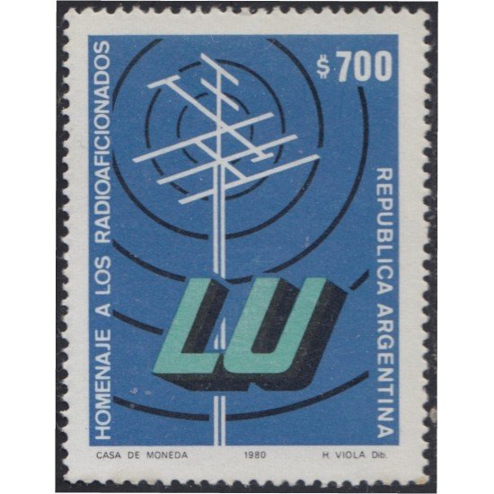 Argentina 1233 1980 Homenaje a los radioaficionados MNH Argentina 1233 1980 Homenaje a los radioaficionados MNH