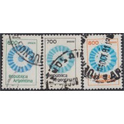 Argentina 1237/39 1980/81 Serie corriente Colores Nacionales usados 