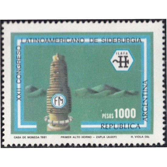 Argentina 1263 1981 22º Congreso Latino-Americano de siderúrgica MNH Argentina 1263 1981 22º Congreso Latino-Americano de siderúrgica MNH