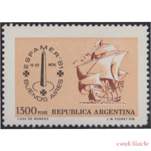 Argentina 1265 1981 Caravela Santa María Barco Boat Espamer 81MNH