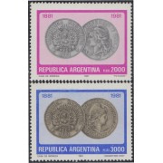 Argentina 1270/71 1981 Primer centenario del peso argentino MNH