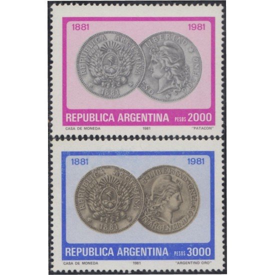 Argentina 1270/71 1981 Primer centenario del peso argentino MNH Argentina 1270/71 1981 Primer centenario del peso argentino MNH