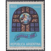 Argentina 1272 1981 Navidad Christmas Vitral de la Iglesia de Notre Dame MNH