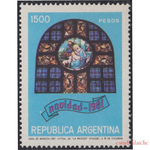 Argentina 1272 1981 Navidad Christmas Vitral de la Iglesia de Notre Dame MNH