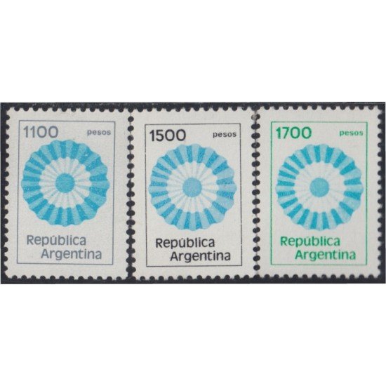 Argentina 1278/80 1981/82 Serie corriente Colores Nacionales MNH