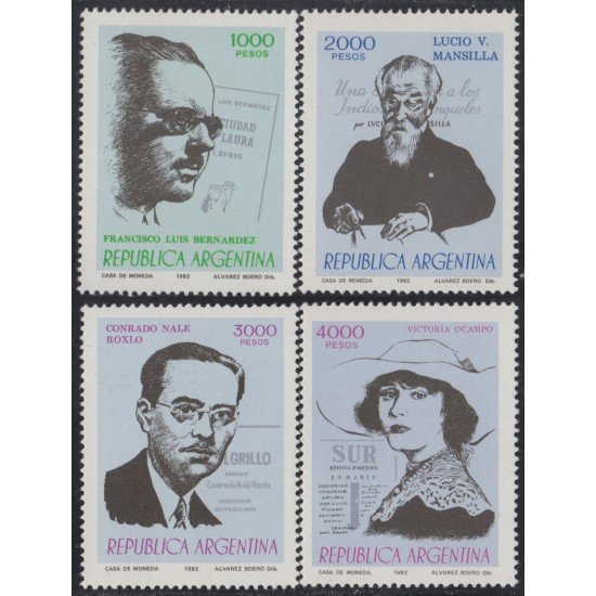 Argentina 1281/84 1982 Escritores argentinos MNH