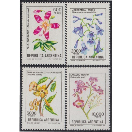 Argentina 1290/93 1982 Serie Antigua Flores Flowers MNH