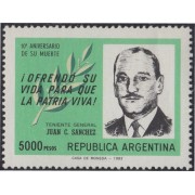 Argentina 1294 1982 10º Aniversario de la muerte de Juan C Sánchez MNH 