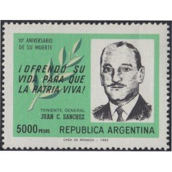 Argentina 1294 1982 10º Aniversario de la muerte de Juan C Sánchez MNH Argentina 1294 1982 10º Aniversario de la muerte de Juan C Sánchez MNH