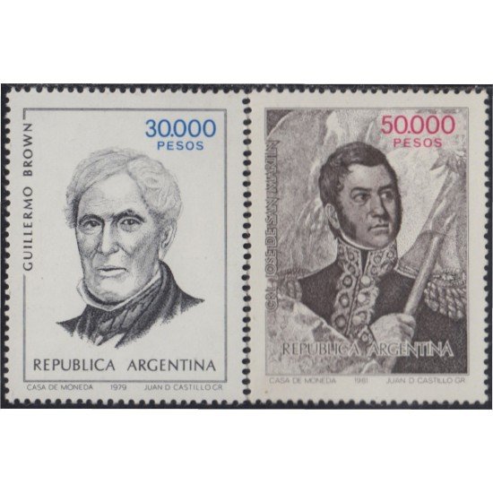 Argentina 1298/99 1982 Personalidad General San Martín MNH Argentina 1298/99 1982 Personalidad General San Martín MNH