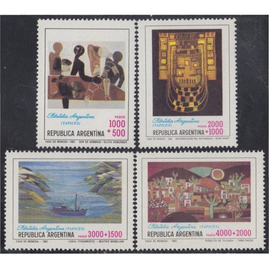 Argentina 1305/08 1982 Filatelia Argentina Tapices MNH Argentina 1305/08 1982 Filatelia Argentina Tapices MNH