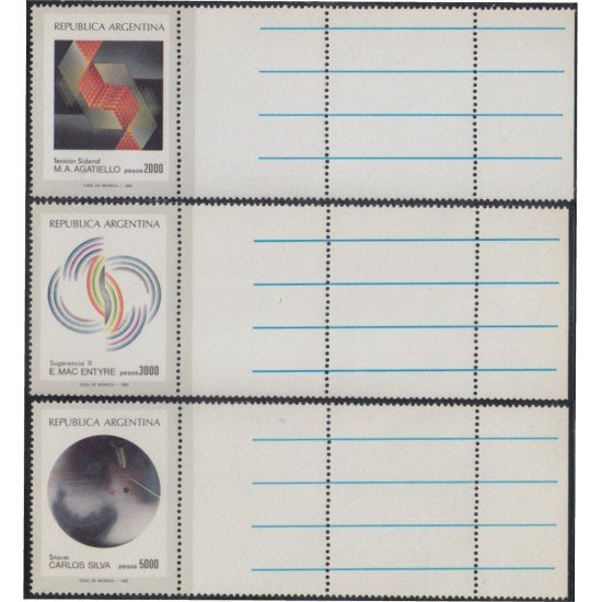 Argentina 1320a/22a 1982 Artés Plásticas Argentinas MNH Argentina 1320a/22a 1982 Artés Plásticas Argentinas MNH