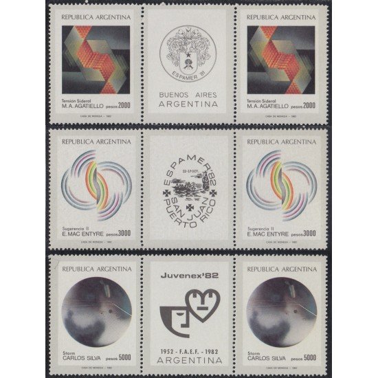 Argentina 1320a/22a 1982 Artés Plásticas Argentinas MNH Argentina 1320a/22a 1982 Artés Plásticas Argentinas MNH