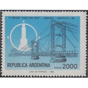 Argentina 1323 1982 Emblema de juegos de Cruz del Sur y puente de Santa Fé MNH 