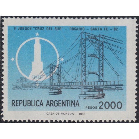 Argentina 1323 1982 Emblema de juegos de Cruz del Sur y puente de Santa Fé MNH