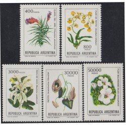 Argentina 1333/37 1982 Serie corriente Flores Flowers MNH Argentina 1333/37 1982 Serie corriente Flores Flowers MNH