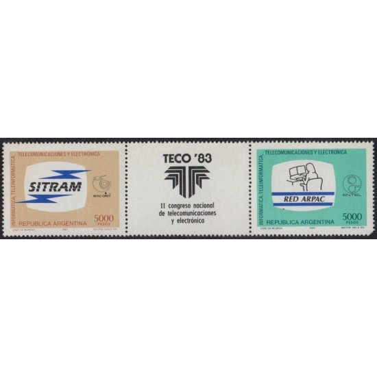 Argentina 1346a/47a 1983 Información tecnológica MNH Argentina 1346a/47a 1983 Información tecnológica MNH