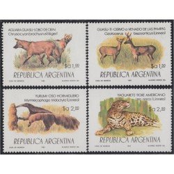 Argentina 1366/69 1983 Protección de la Fauna Tigre Oso Lobo Venado MNH