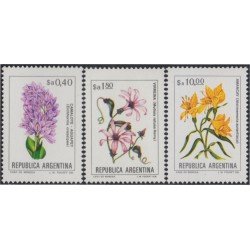 Argentina 1388/90 1983 Serie corriente Flores Flowers MNH Argentina 1388/90 1983 Serie corriente Flores Flowers MNH