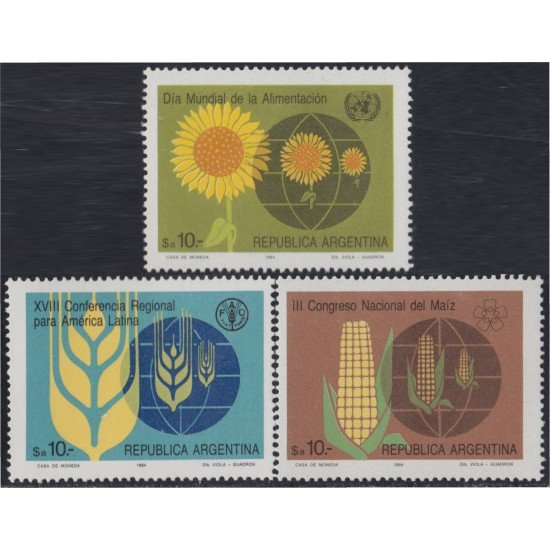 Argentina 1426/28 1984 Organización de la Agricultura y la alimentación MNH Argentina 1426/28 1984 Organización de la Agricultura y la alimentación MNH